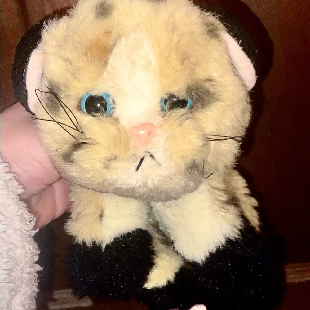 Vintage Tyco 1993 Kitty Kitty Jungle Kittens Plush Tan Leopard Spot Cat-No Bow